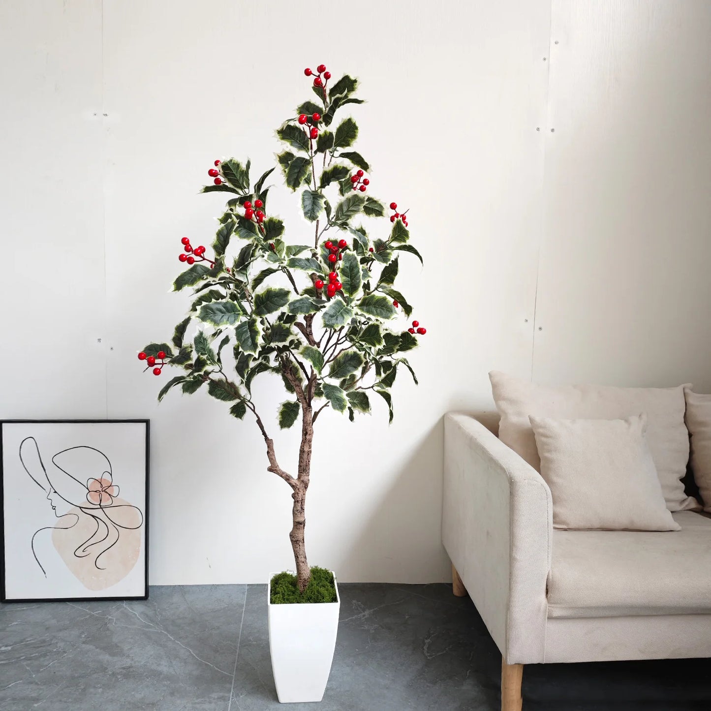 130CM Artificial Christmas tree plant Indoor outdoor Ornament fake plant for home garden wedding party living room decoration