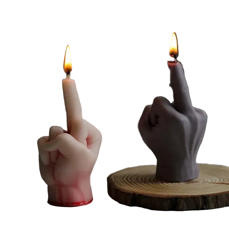 Hemasa 3D Middle Finger Silicone Candle Mold/ Aromatherapy Plaster Art Soap Resin Crafts Casting Molds Holiday Party Gifts