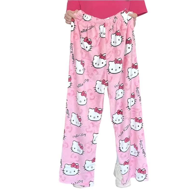 Hemasa  Hello Kitty Pajama Halloween Flannel Fashion Trousers for women