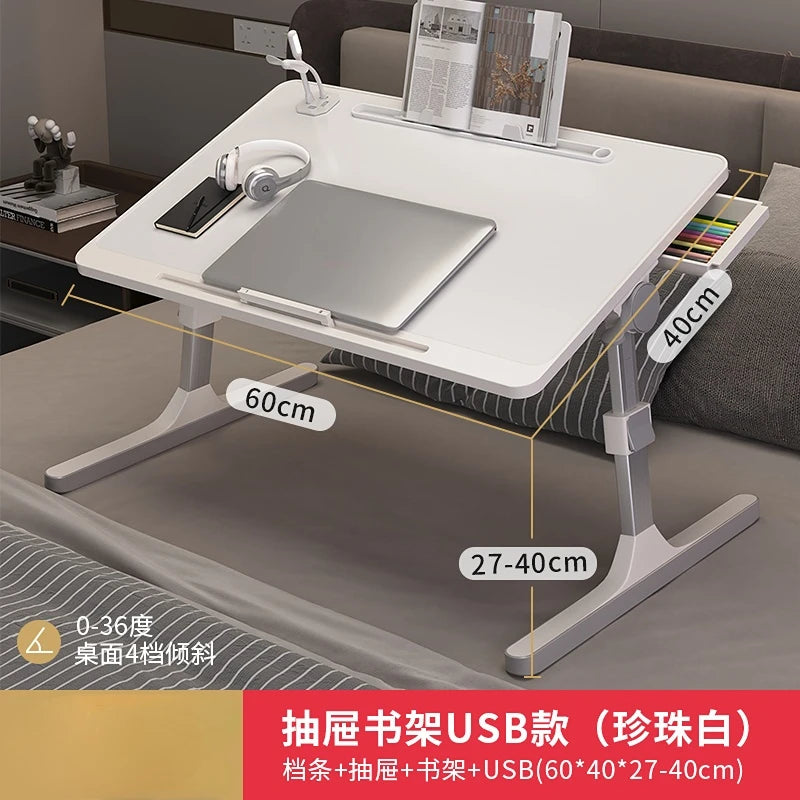 Hemasa Folding Laptop Desk for Bed & Sofa Laptop Bed Tray Table Desk Portable Lap Desk for Study Reading Bed Top Tray Table