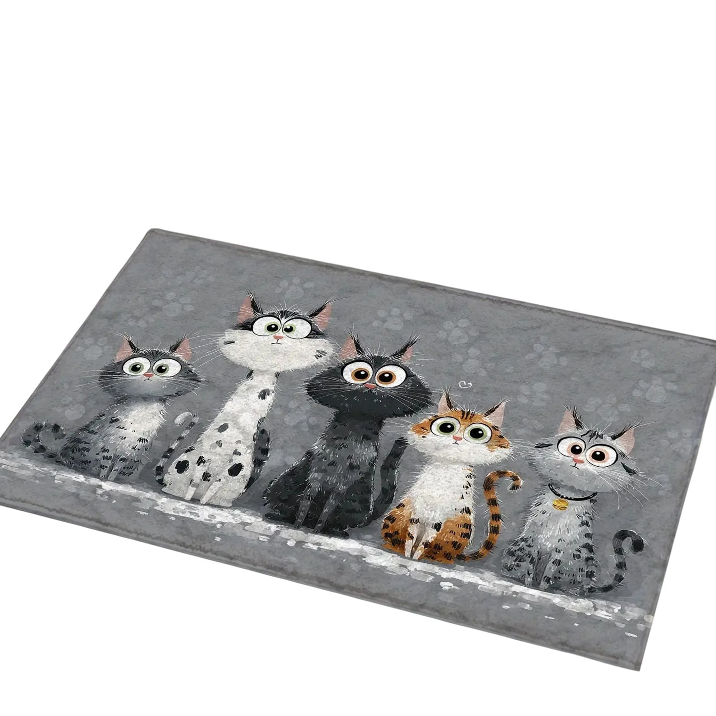 Tejesa Gray Colour  Cute Kitten Doormat/ Welcome Mat /Kitchen Rug /Carpet For Live Room Rug For Bedroom Bedside Floor Mat Home Dec