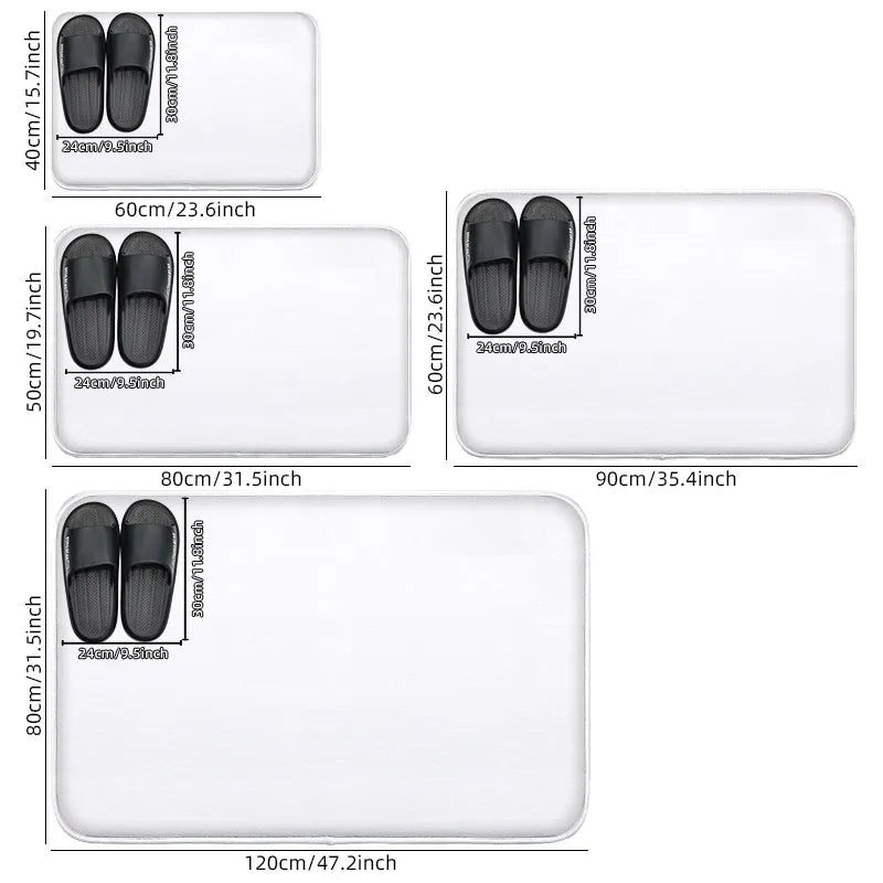 Tejesa Beach and Seaside Shower Room Carpet Toilet Water Absorbing Foot Mat Decorative Mat Bathroom Door Mat Machine Washable