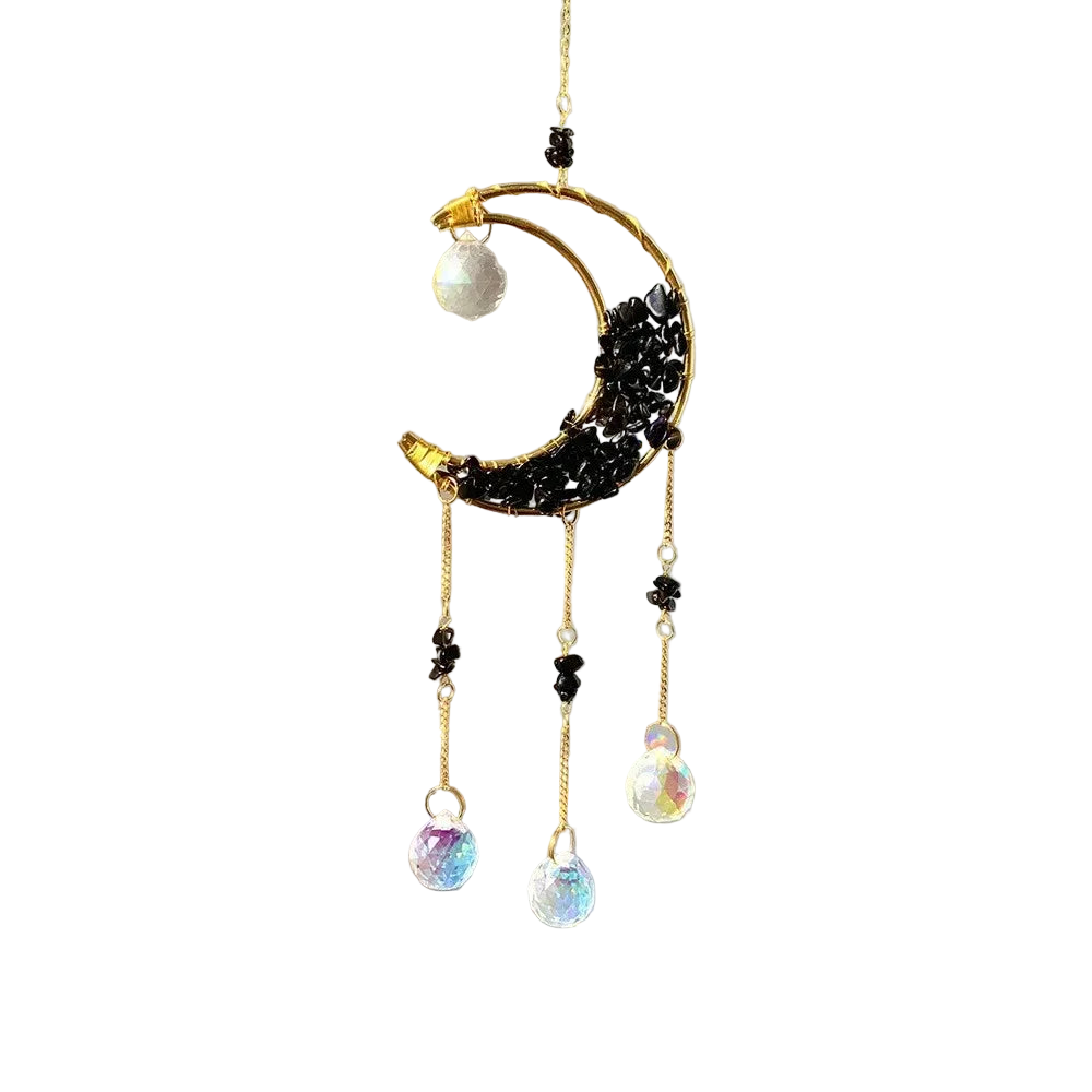 Hemasa Crystal Sun Catcher Wind Chimes Wall Hanging Decor Prism Wind Bell Moon Catchers Rainbow Maker Bedroom Home Decoration Art Gift