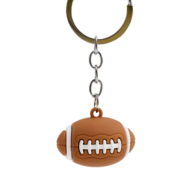 Hemasa Silicone Football Basketball Key Chain  / Volleyball/ Tennis /Rugby Keyring Bag Car Keys