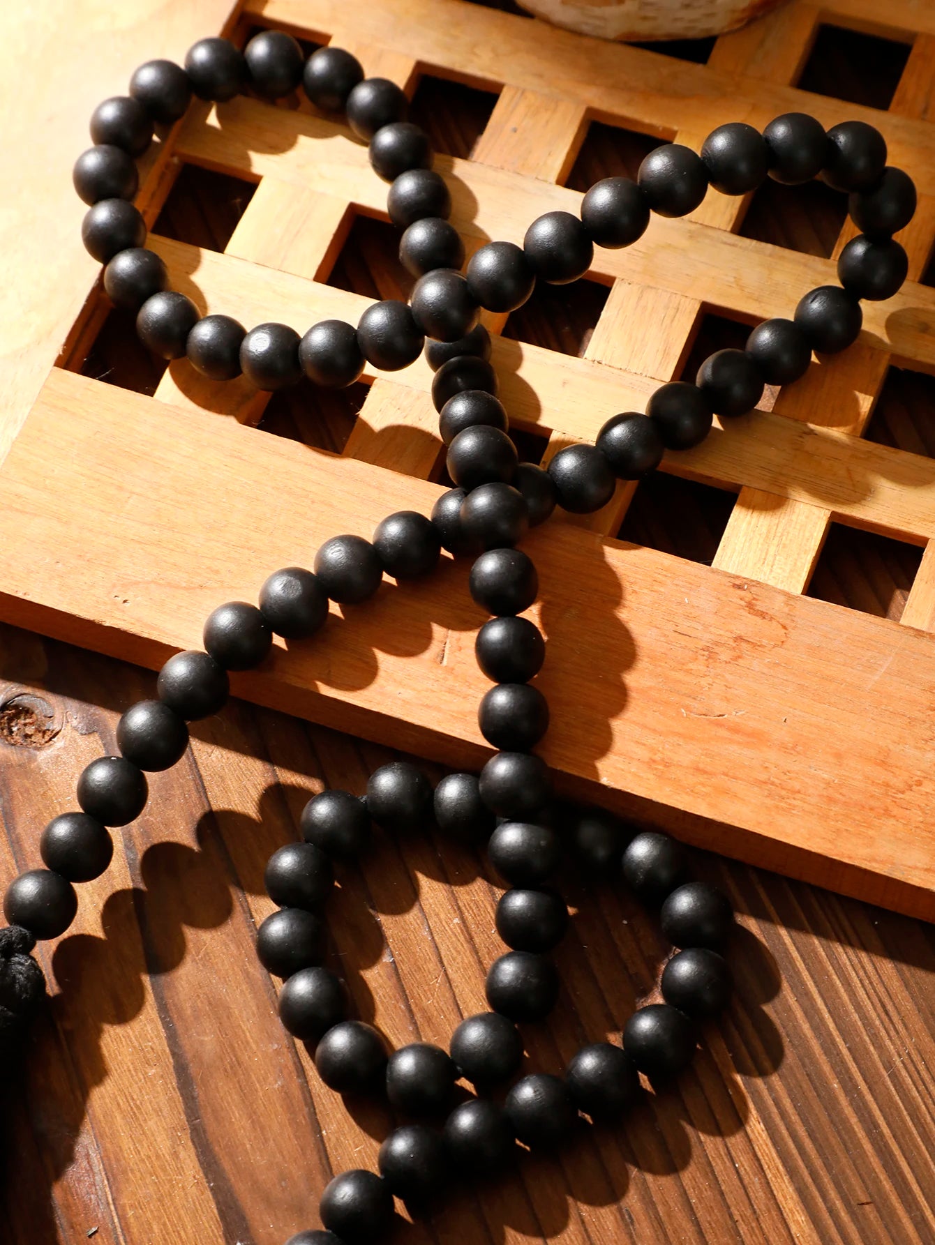 Black Wooden Beads Macrame Rope Wall Hanging Decoration Rustic Room Decor Boho Home Decoration Room Decors Aesthetic Gift