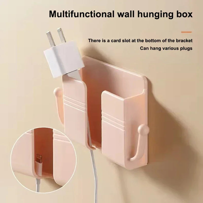 Mobile Phone Wall Mount Hat Hook Glasses Holder Hanger Remote Control Holder Bracket Charging Stand Home Storage Organization