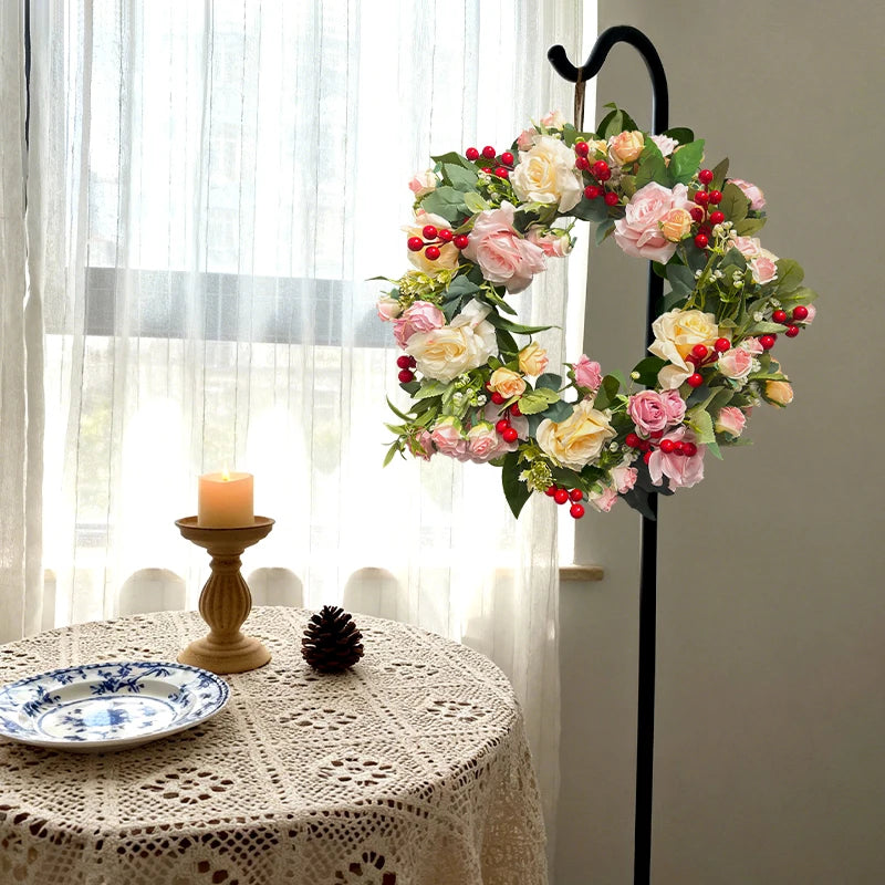 Tejesa Artificial Flower Pastoral Style Wreath Indoor and Outdoor Decoration /Wedding /Birthday /Family