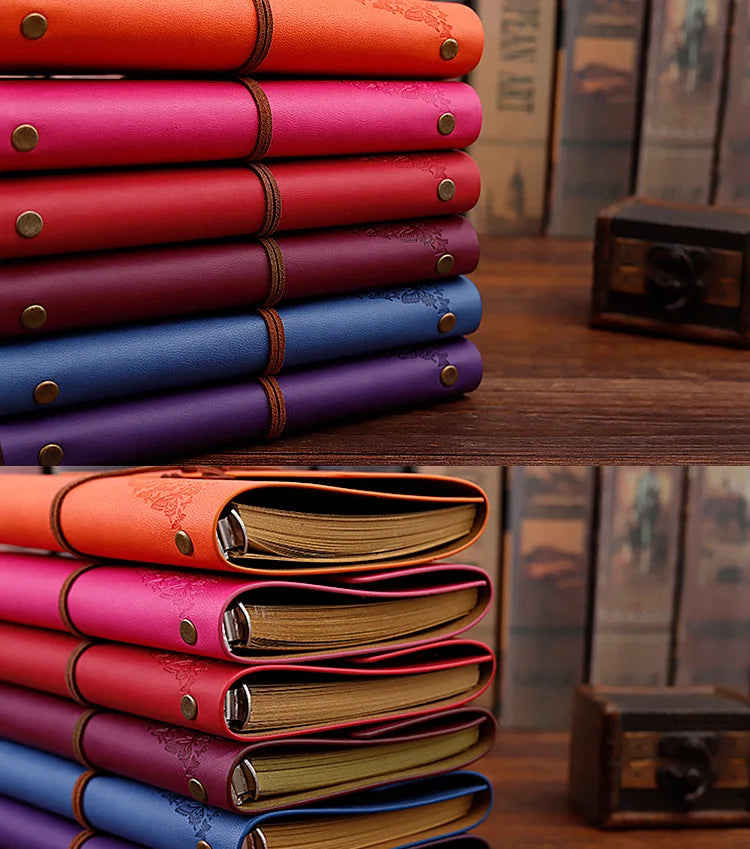 Travelers Notebook Diary Notepad Vintage Literature PU A6 A5 Leather Note Book Stationery Gift Traveler Journal Planners