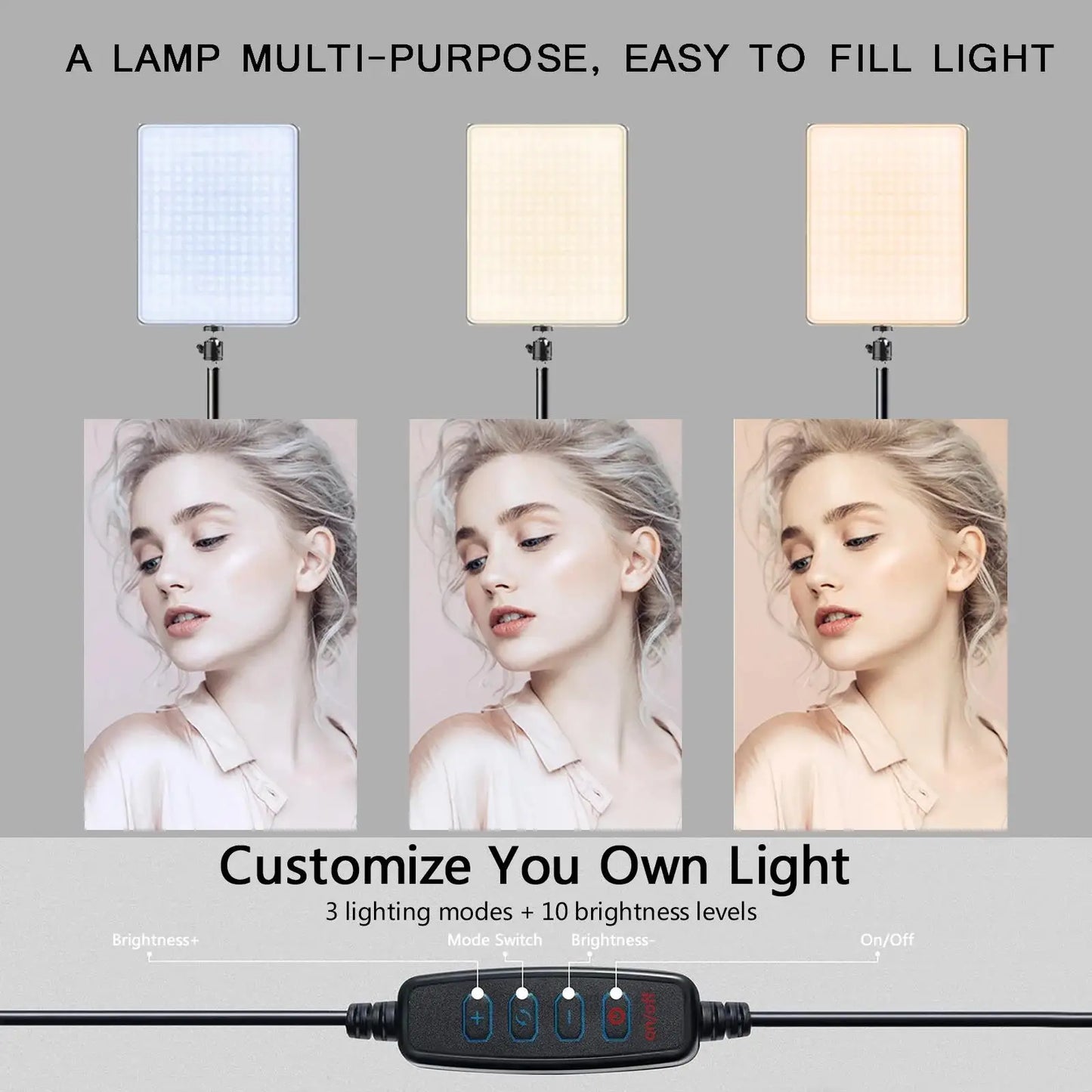 Tejesa LED Photography Light Selfie Lights Conference Lighting Photo Studio Lamp With Scissor Arm Stand For Zoom YouTube Live Streaming