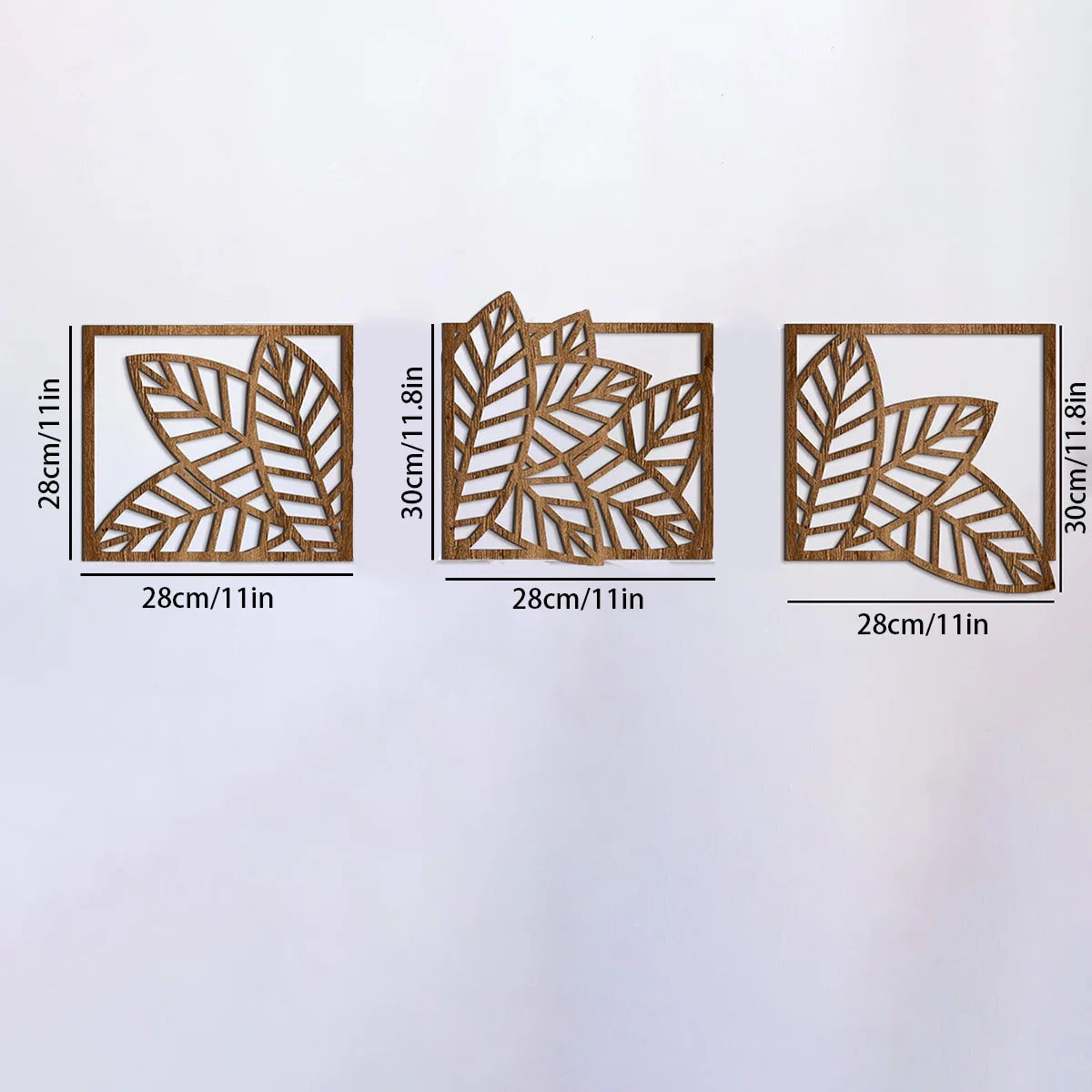 Hemasa 3pcs Wooden wall decoration art Bohemian style abstract tropical palm leaf wall decoration home decoration
