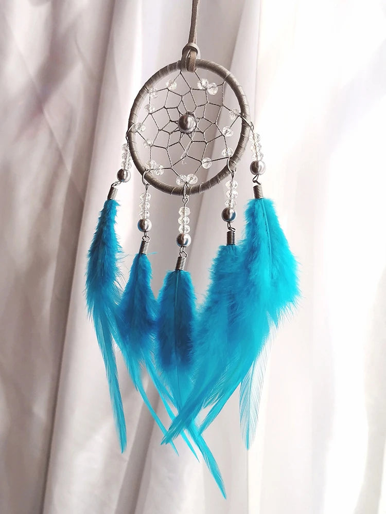 Hemasa Hand-woven   Feather Wind  Chime   Dream Catcher for Valentine's Day Gift Bedroom Hanging Ornaments Home Decoration