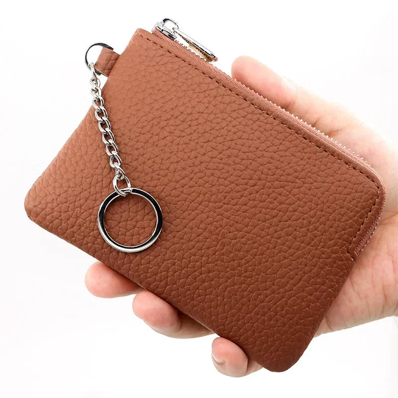 Fashion Leather Women's Wallet Purse Zipper Coin Purse Coin Wallet Keychain Card Cash Holder Change Purse