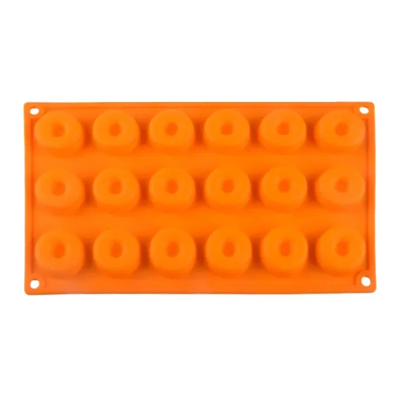 Tejesa Mini Silicone Donut Maker 18 Cavity Non-Stick Chocolate Donut Mold/ Baking Pan Donut Dessert Baking Tray /Bread Pastry Cake Tools