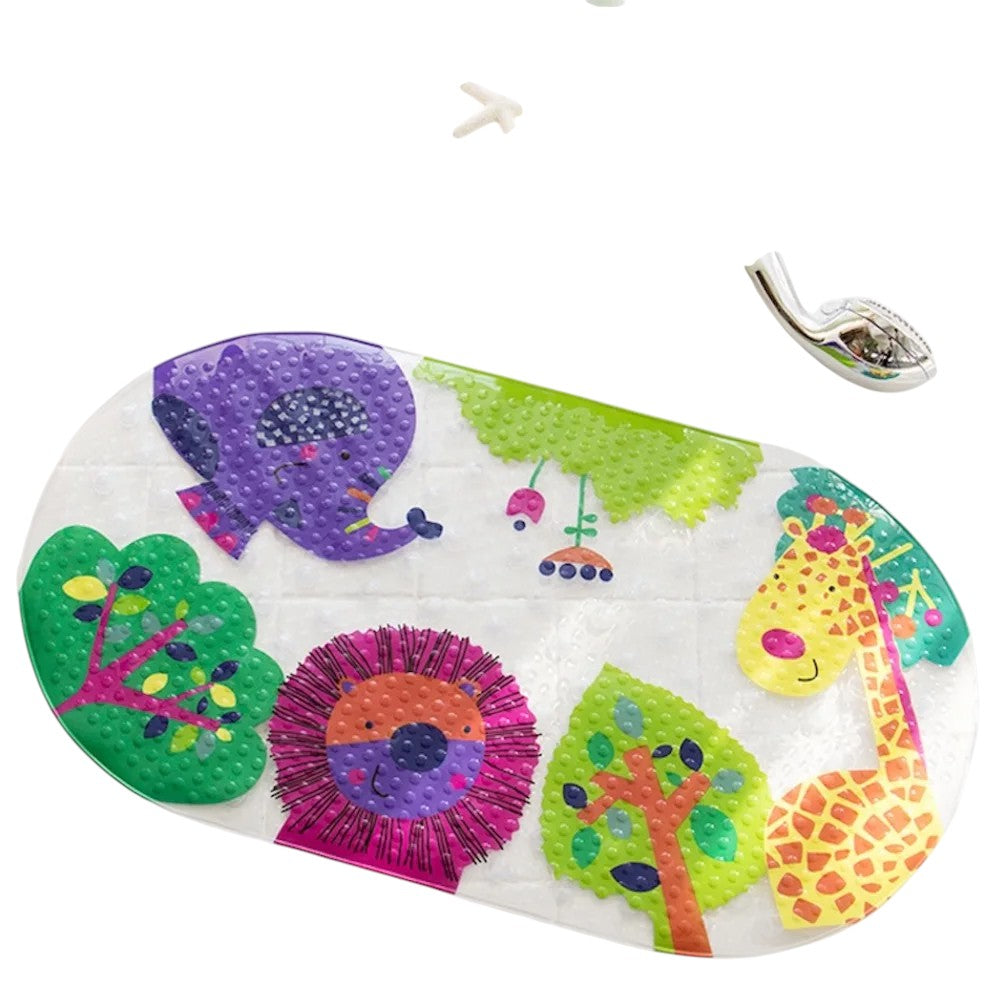 Tejesa 1pc Cartoon Non-slip Bath Mat with Suction Cups 38x69cm Shower Mats for Bathroom Kid's Bathtub Carpet Bath Mat Bathroom Rug