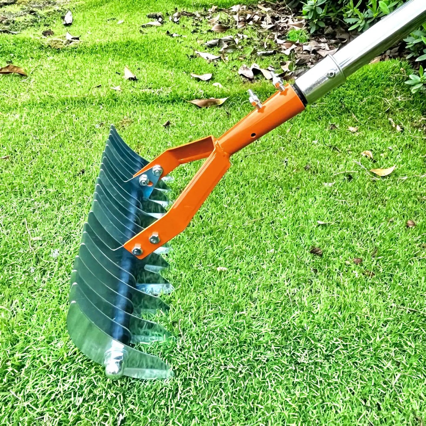 Tejesa  Rake for Lawn Care Detachable Dethatching Rake Garden Leaf Rake Soil Cultivator Lawn Aerator Tool with Adjustable Handle