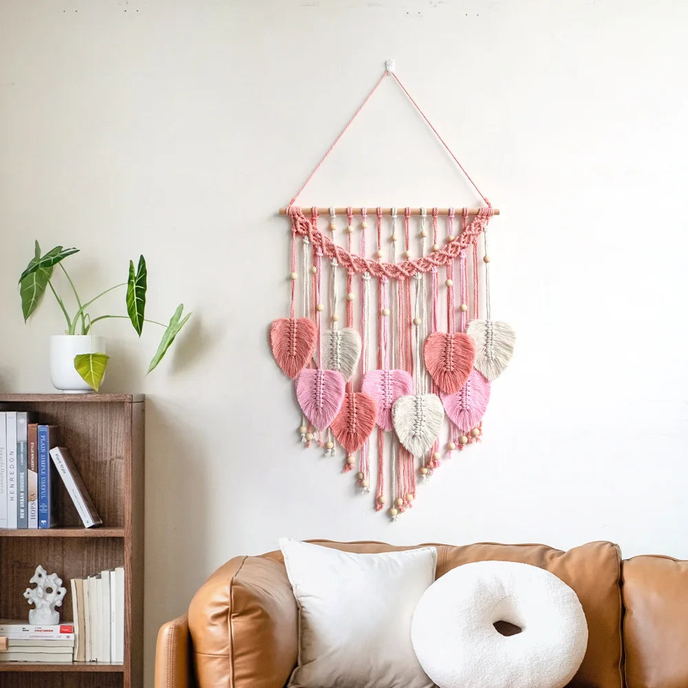 Hemasa Leaf Macrame Wall Hanging /Boho Woven Wall Tapestry
