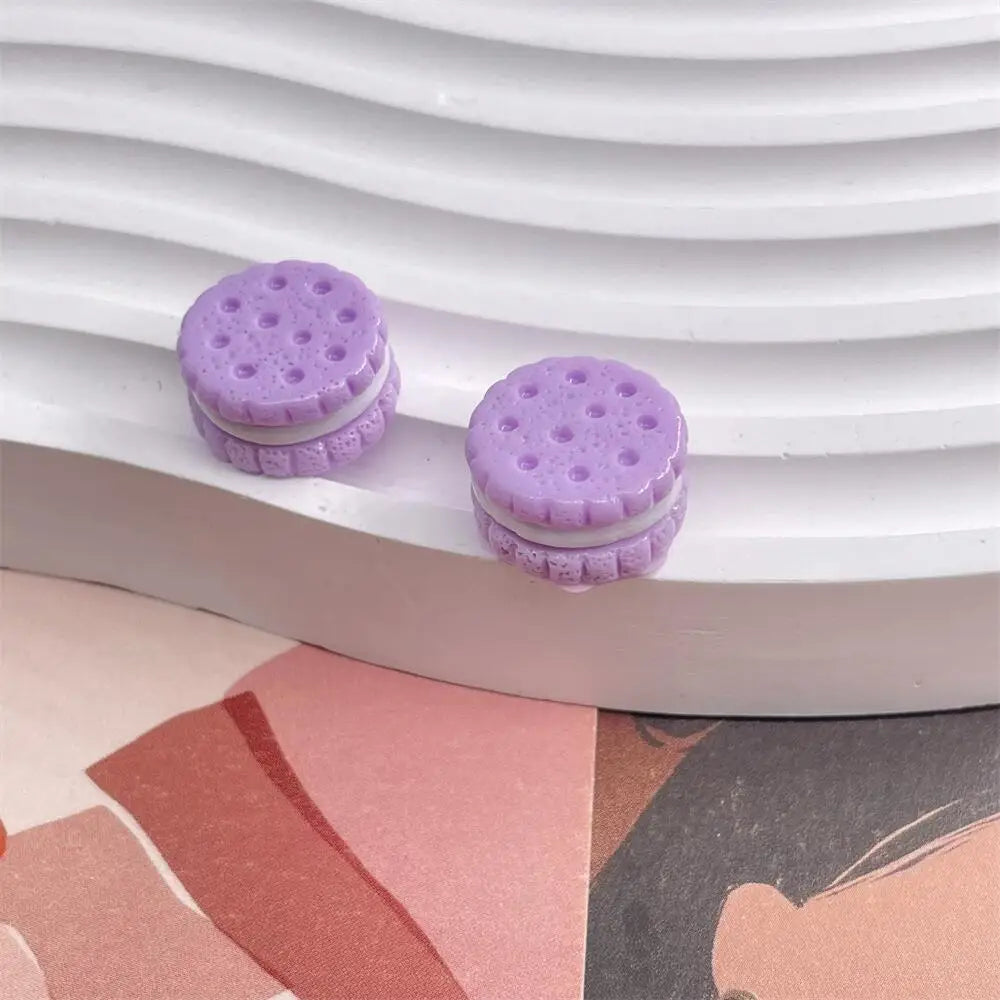 10 Pcs Resin Simulation Cartoon Macaron Flatback Cabochon Art Supply DIY Earring Craft Scrapbooking For Hair Bow Clip Decoration