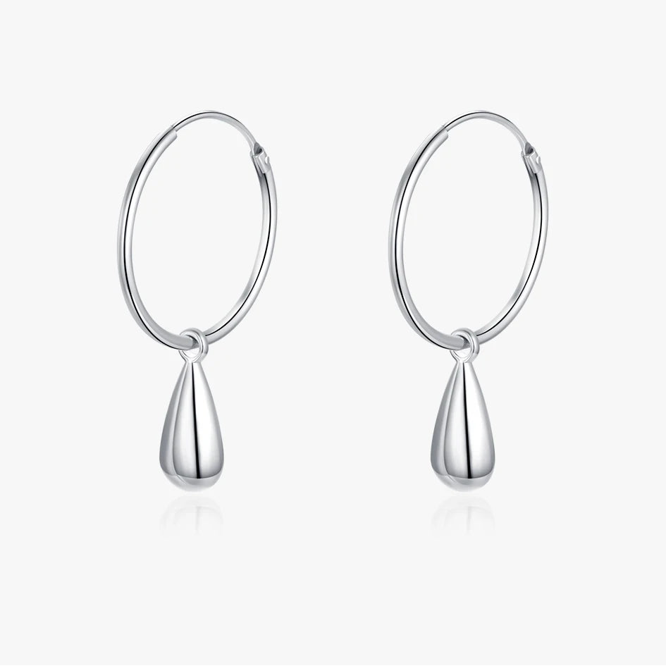 Tejesa 925 Sterling Silver Simple Round Fashion Dangle Earrings  /Smooth Charm Drop Earrings For Women Christmas Gifts