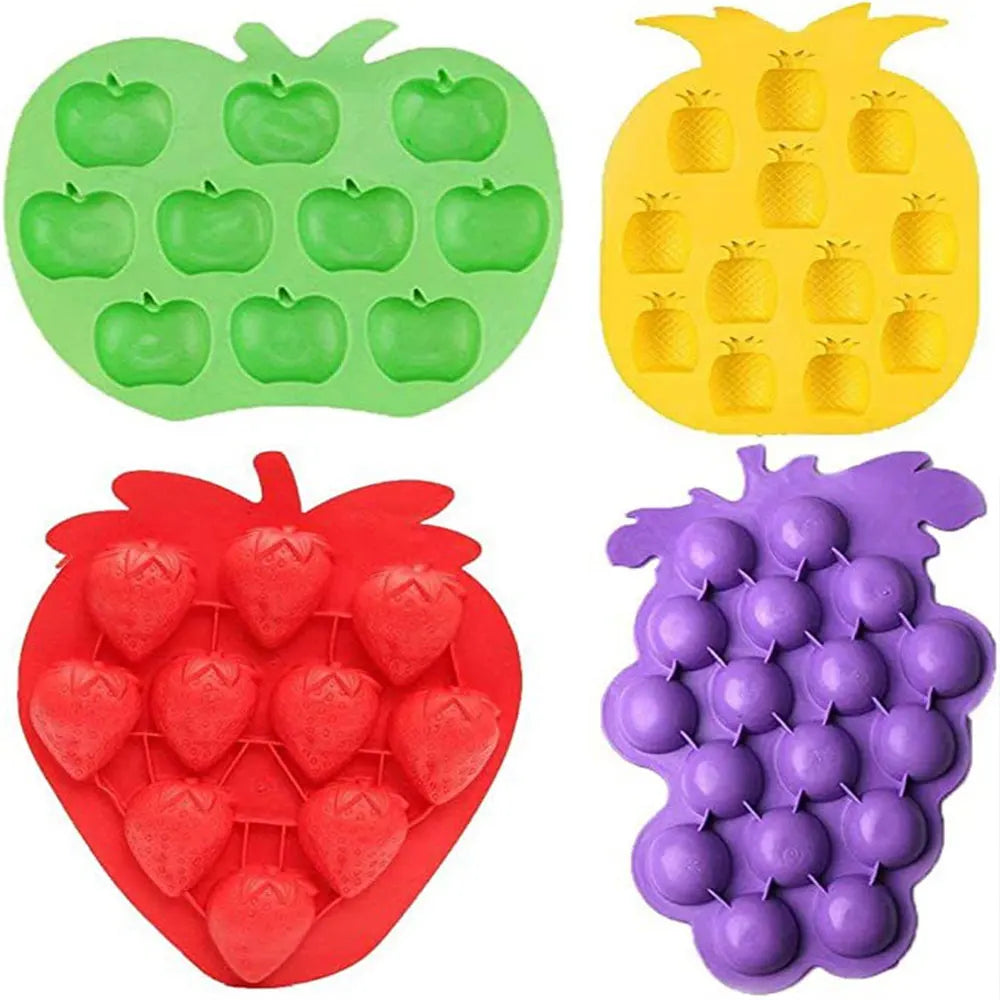 Fruit Silicone Cake Mold Apple Pineapple Strawberry DIY Chocolate Ice Candy Grinding Tool DIY Homemade Handmade Ice Mold