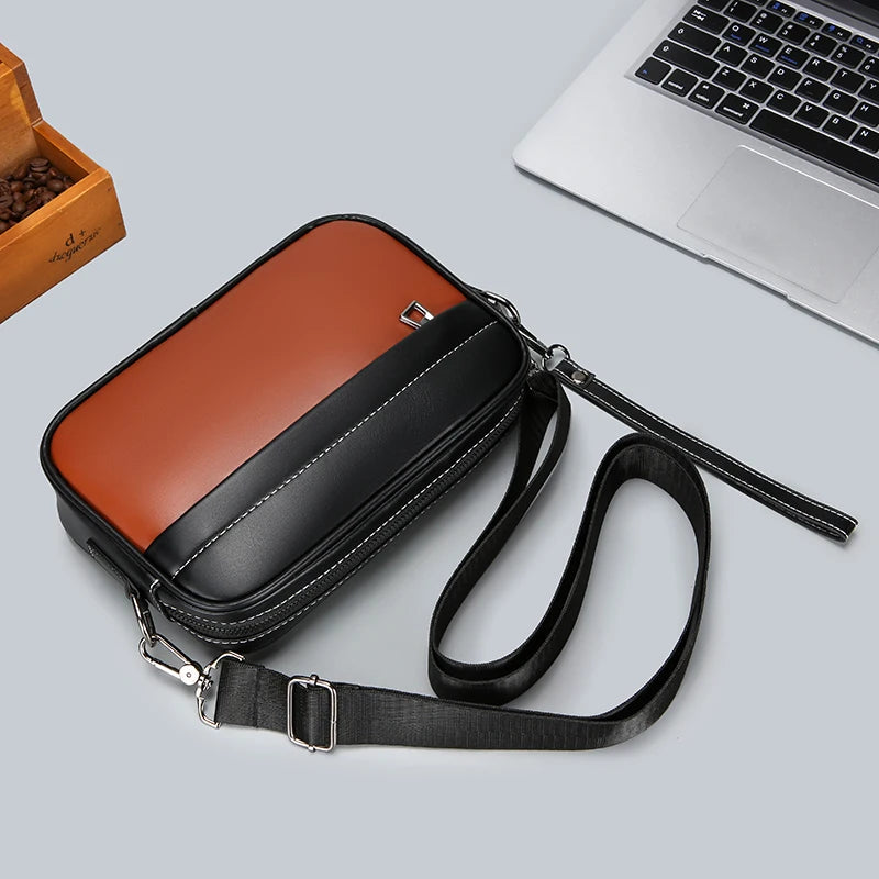 Tejesa H Soft PU Leather Men Shoulder Bag Male Day Clutch Phone Bag Shopping Bag