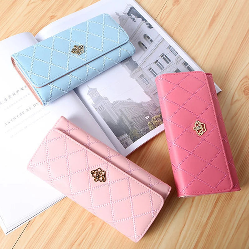 New Women's Wallet Fashion PU Leather Large Capacity Long Wallets Credit Card Holder Phone Coin Storage Girl's Handbag