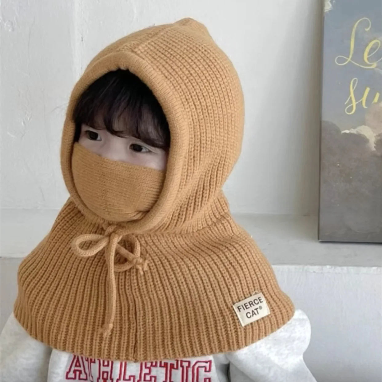 Winter Children Knitted Balaclava Beanie Hats Baby Girls and Boys Warm Hat for Kids