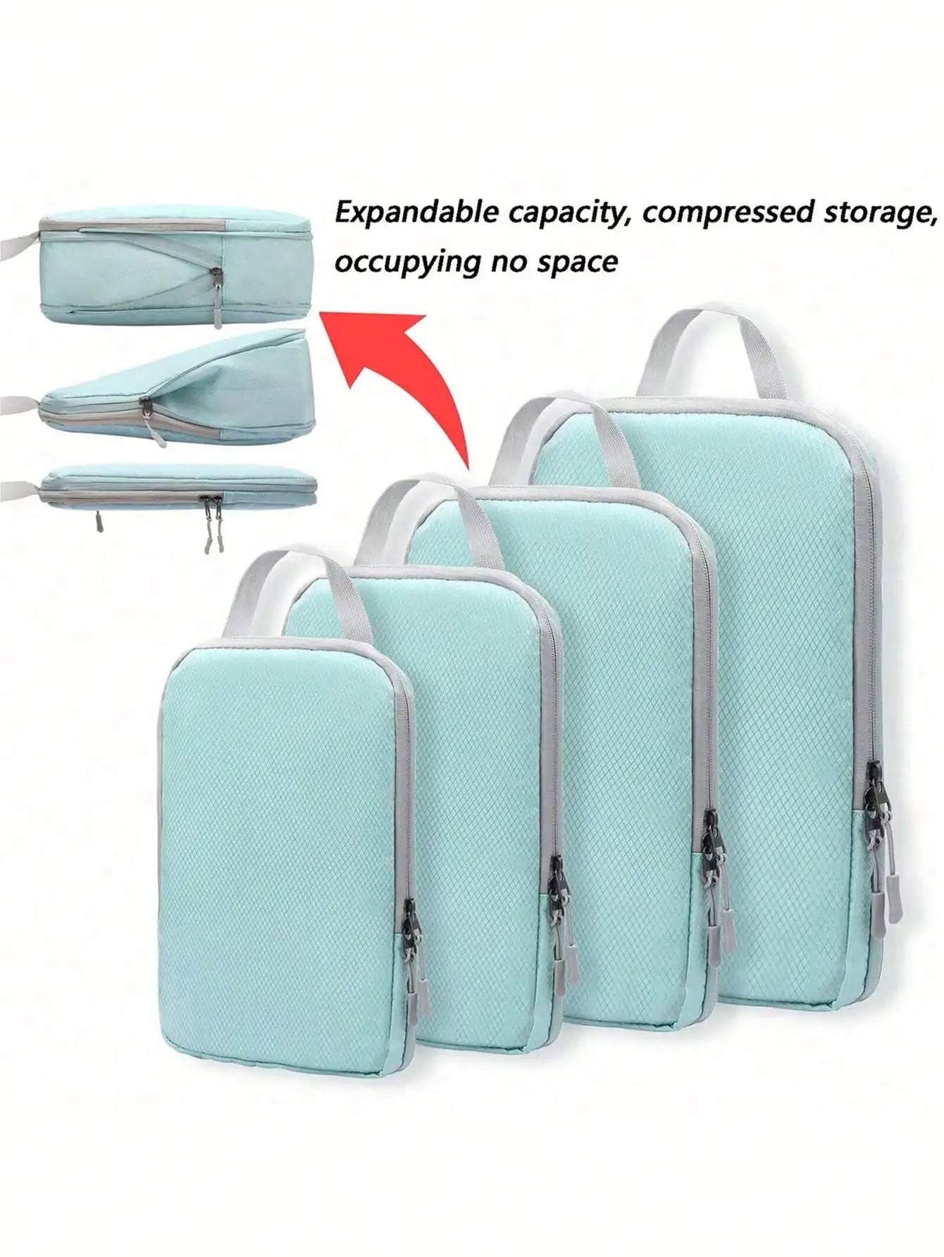 Tejesa Compressible 4-Piece Set Business Travel Storage Bag, Simple and Fashionable Multi-Functional Vertical Waterproof Organizer Bag