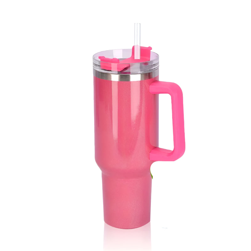 Hemasa 40oz  Stainless Steel Cup Thermal Keeps Cold and Heat Water Bottle with Handle Rainbow Thermal Mug