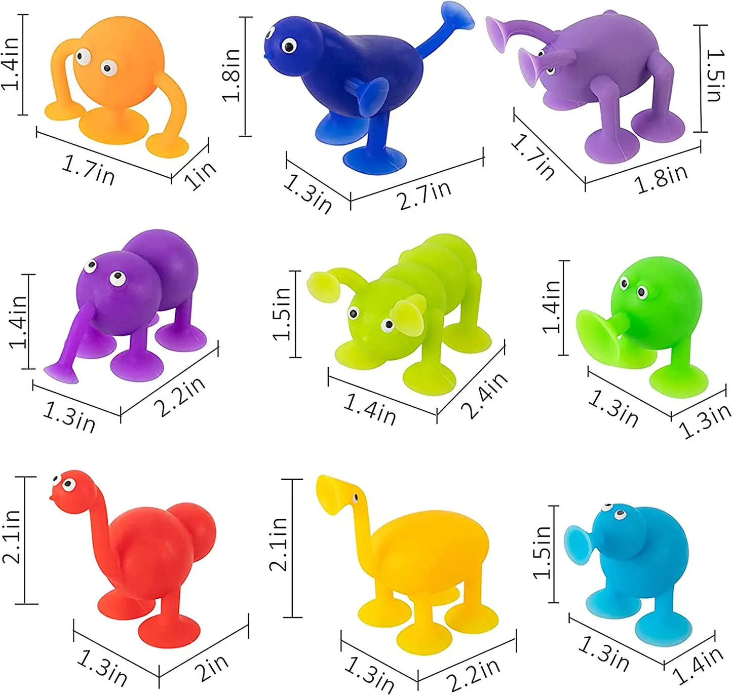 Hemasa Soft Silicone Building Blocks Toy Animal Shape Suction Toy for Kids/ Stress Release Parent-Child Interactive Game Sucker Bath Toy