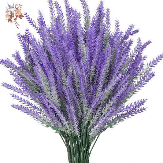 5Bundles Artificial Lavender Flowers 5 Fork Faux Fake Flower Wedding Decor Plastic Hanging Plants Home Garden Porch Decoration