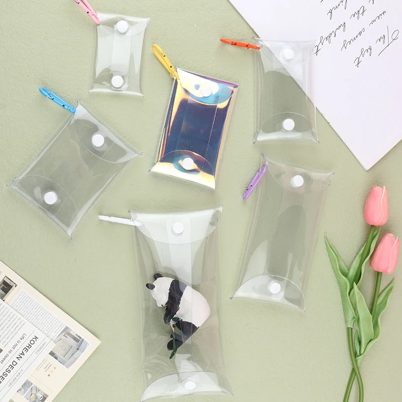 Heamsa Bubble Mart Blind Box Storage Display Box Hand-made PVC Coin Purse Transparent Key Bag Toy Dolls Hanging Small Bag