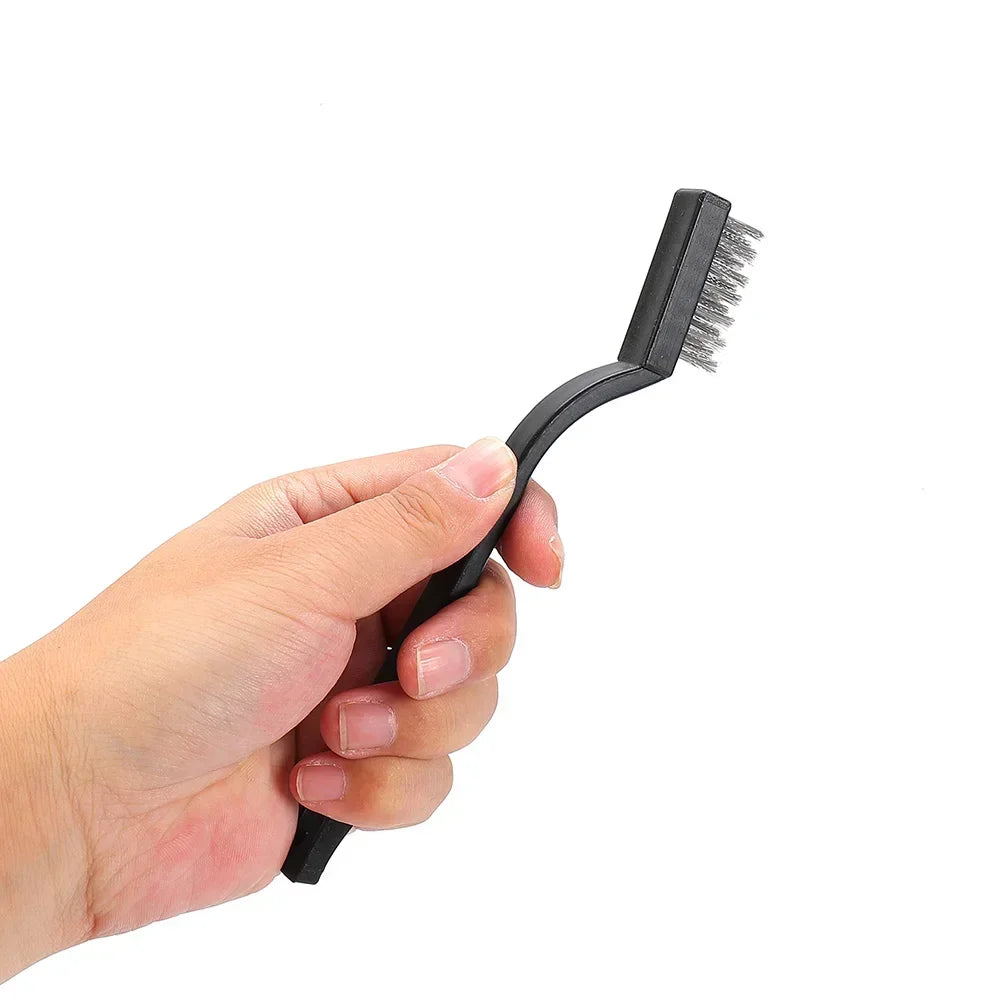 Hemasa 6pc set Small Wire Brushes Cleaning Brushes For Mechanical Part Derusting Remove Paint Accessories 17cmx1cm Stainless Steel Wire
