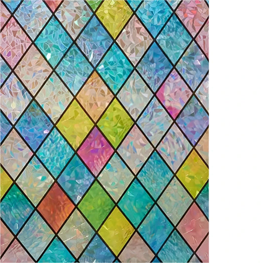 Window Film  Rainbow Holographic Window Privacy Film Decorative UV Sun Blocking Static Cling Window Covering Film for Home