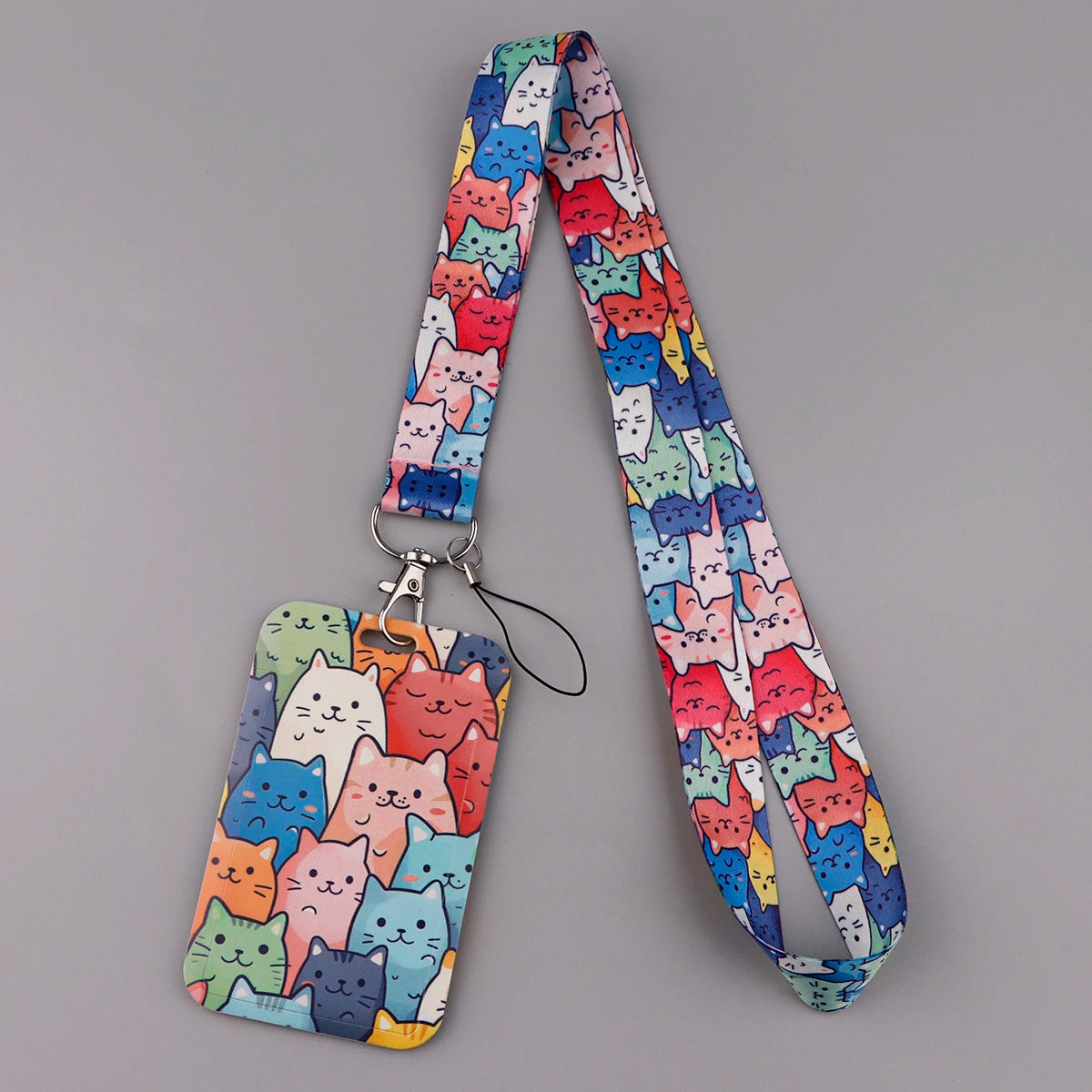 Cartoon Funny Cats Neck Strap Lanyard for Keys Keychain Badge Holder ID Credit Card Pass Mobile Phone Charm Accessories