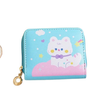 Hemasa PU Leather Girls Wallet /Cute Cartoon Zipper Card Holder/ Mini Clutch Wallet Key Chain Coin Purse