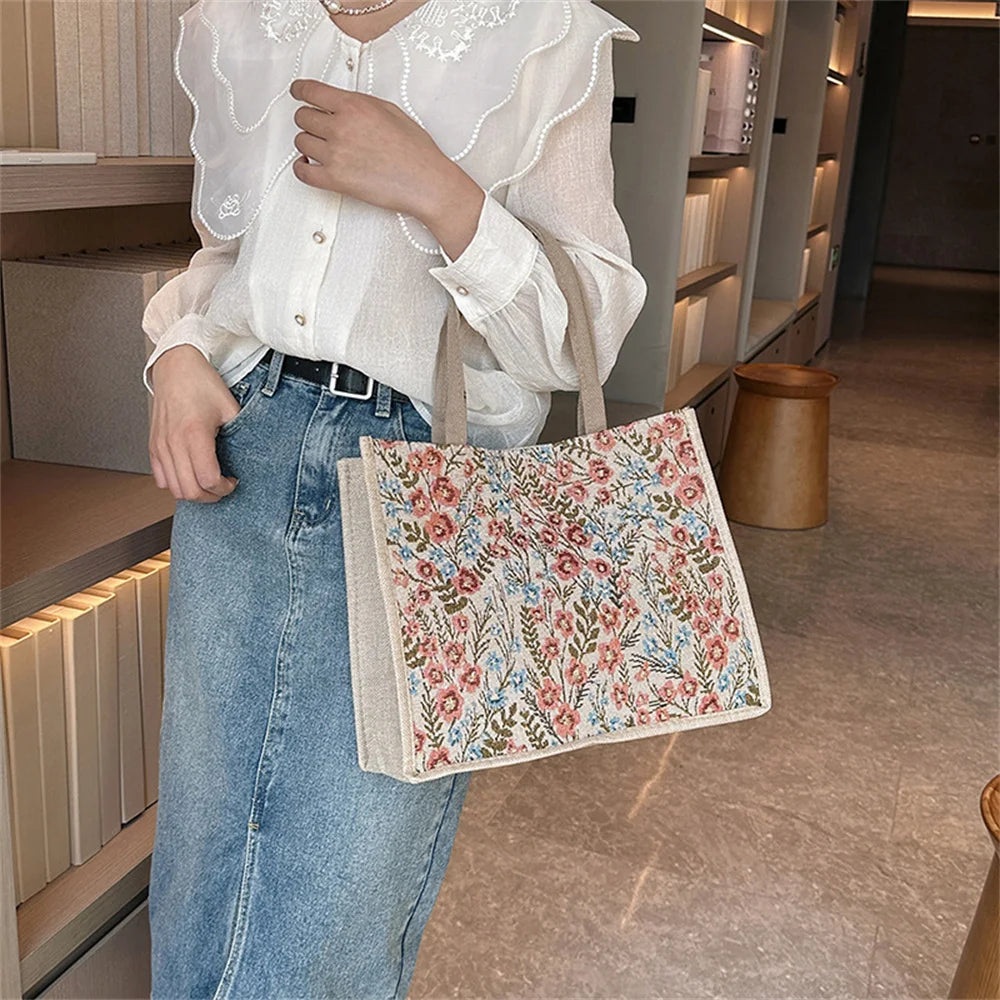 Hemasa  Large Capacity Cotton Linen Women's Bag