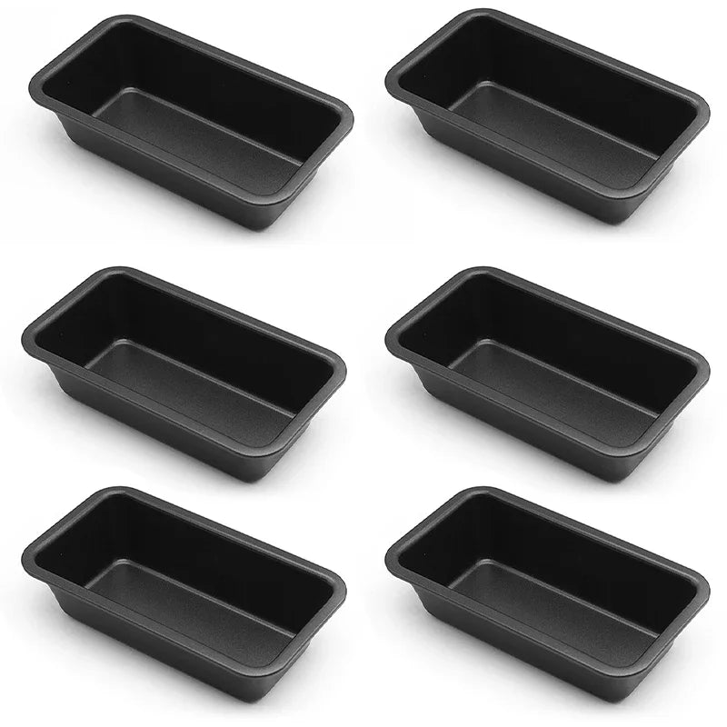 Tejesa 4/6Pcs Mini Bread Mold Carbon Steel Nonstick Cake Pan Toast Mold 6Inch Rectangular Cake Baking Tray Loaf Pan Kitchen Baking Tool