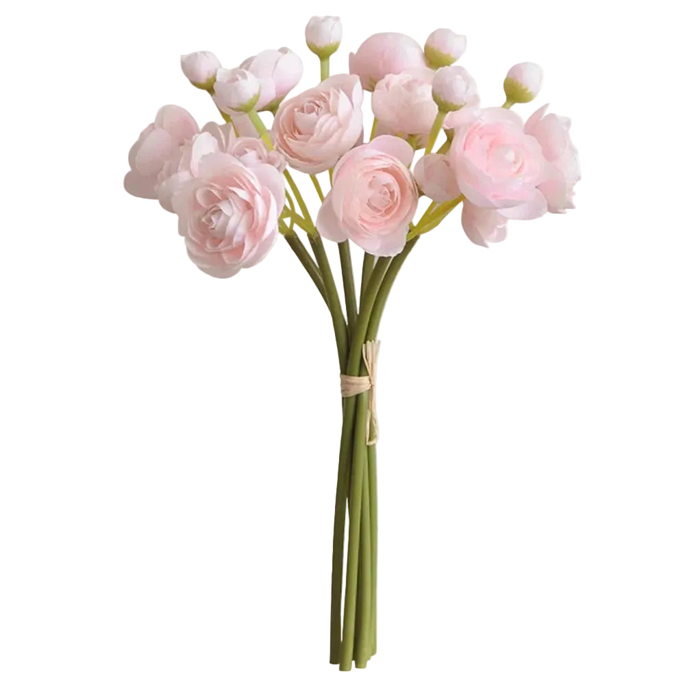 Tejesa 12 pcs Ranunculus Artificial Flower DIY Bouquet Bulk Fake Flowers Wedding Arrangements Bridal Shower Decor Home Room Decorations