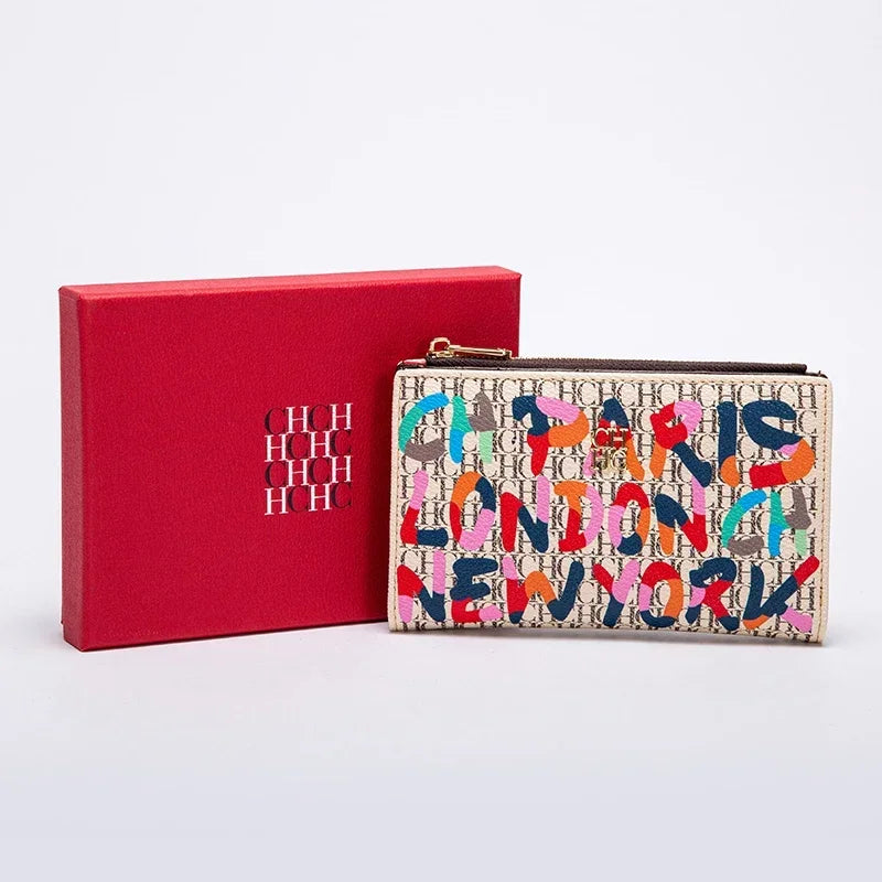 CH New Fashion Simple Card Holder Bag Luxury Brand Printed Women's Long Wallet Vintage Classic PVC Material 2025