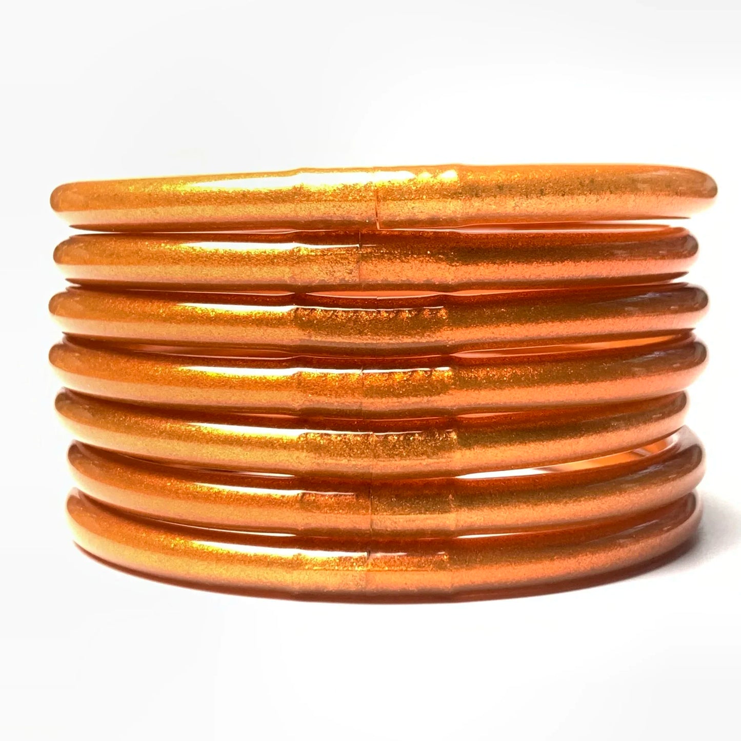 Tejesa 65mm 7pcs/set Buddhist Bracelet Jelly Silicone Bracelets Bangle for Women Upgraded Metallic Texture Bracelet for Women