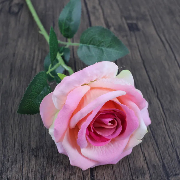 Hemasa 10Pcs Artificial Velvet Rose Flower Branch Wedding Decor Party Scence Layout Bride Holding Flowers Home Decoration Rose Flowers