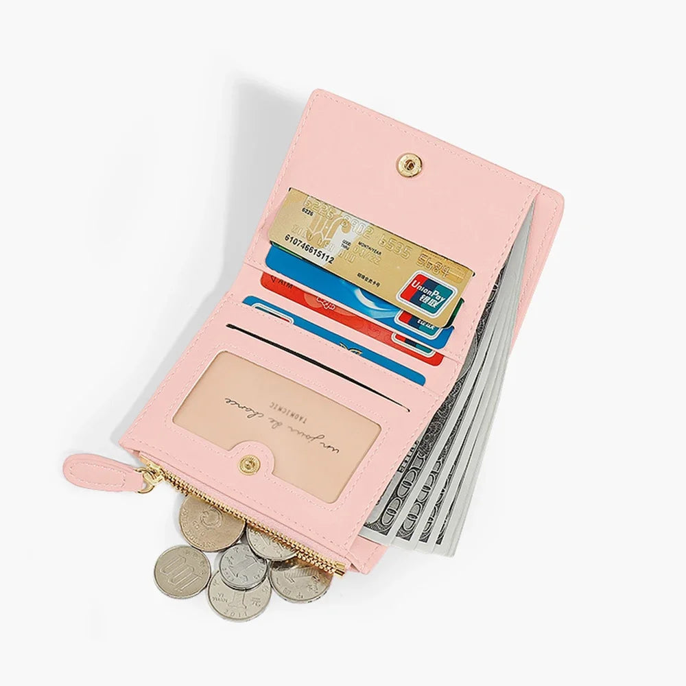 Embroidered Flowers Wallet Ladies Multifunction Id Holder Coin Card Holders Wallet Id Holder Short Wallet Cartera Porte Monnaie