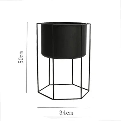 Gold Metal Plant Stands with Planters – Modern Tall Floor Stands for Indoor Plants, Living Room & Balcony Decor