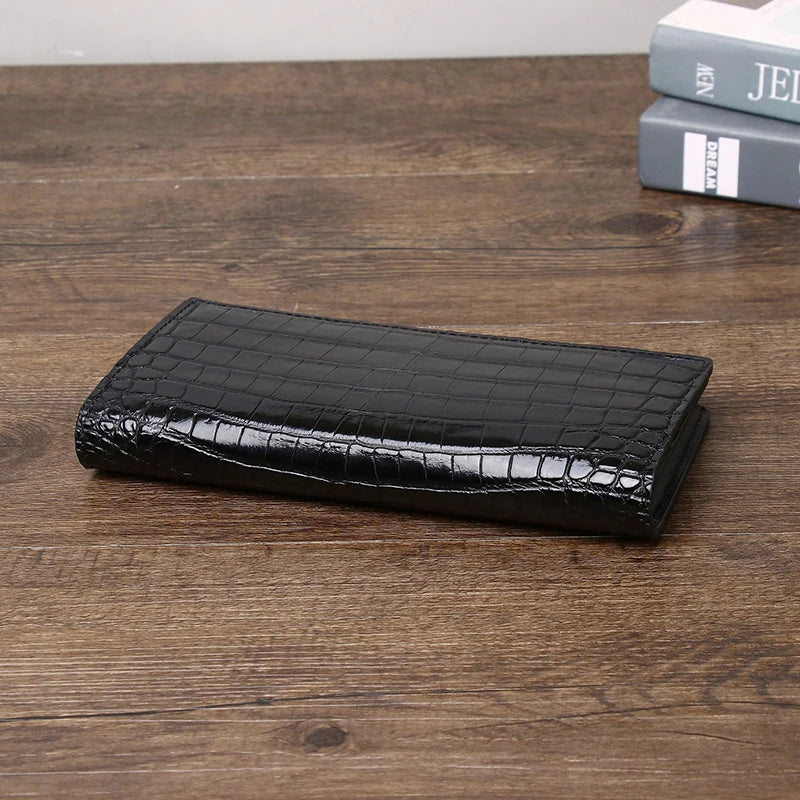 Hemasa Crocodile  Pattern men's leather wallet multifunctional and multi card slot men wallet men bag