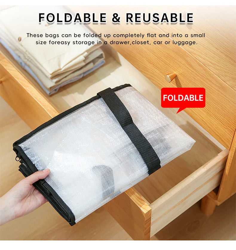 Tejesa  2PCs Transparent storage bag, cotton quilt, clothing moving bag, large capacity waterproof and moisture-proof quilt organizing bag