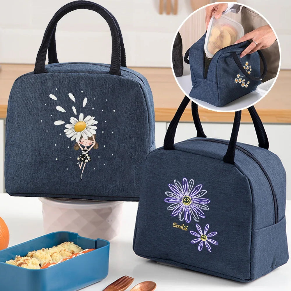 Tejesa Lunch dinner Picnic Bag Insulated bag Cooler Tote Portable Canvas Thermal Cold Food Container For men women Kids Travel Handbag