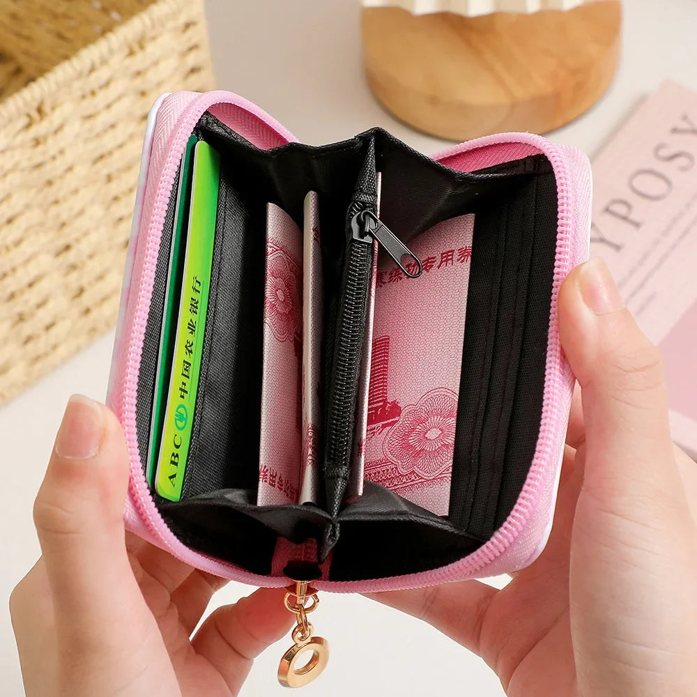 Hemasa PU Leather Girls Wallet /Cute Cartoon Zipper Card Holder/ Mini Clutch Wallet Key Chain Coin Purse