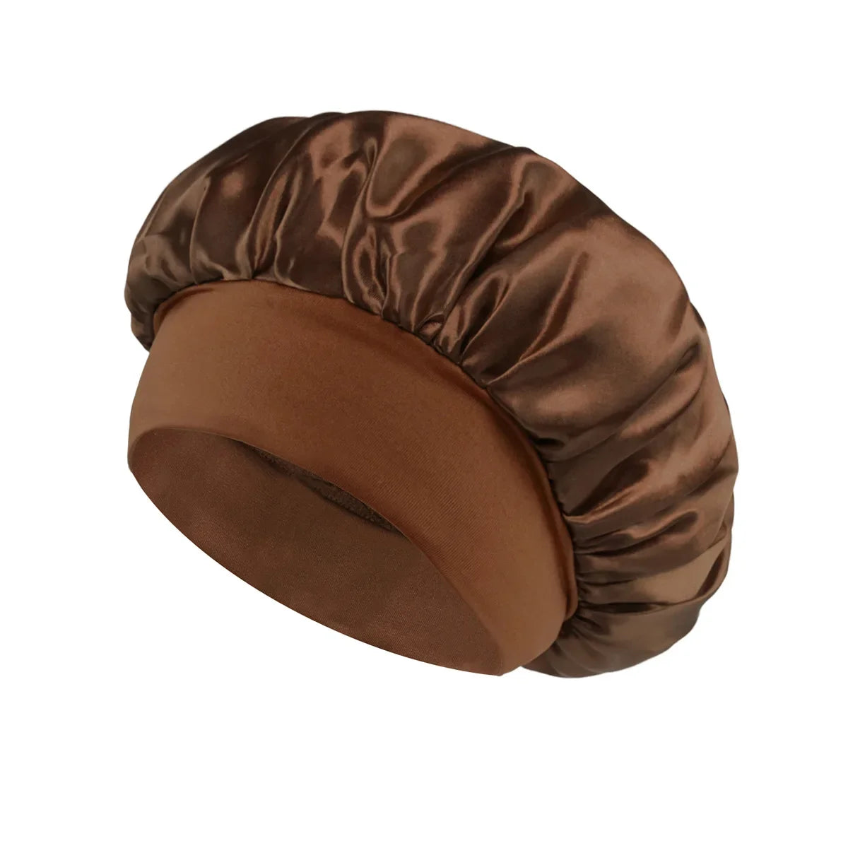 Hemasa Women Satin Bonnet Hair Bonnet for Sleeping Hair Care Silk Bonnets Solid Wide-brimmed Sleeping Hat with Elastic Soft Band