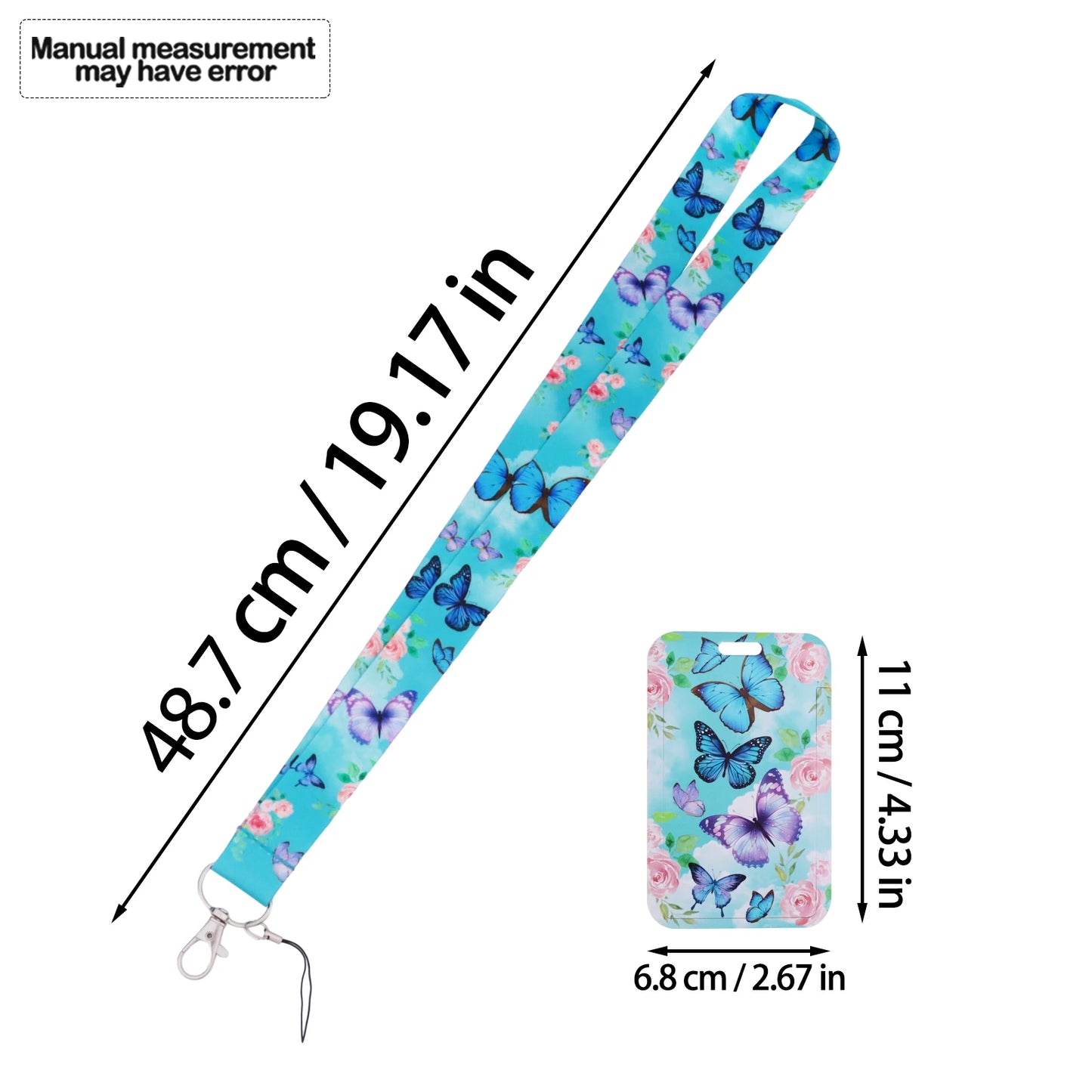 Tejesa Butterfly Teacher Lanyard with Id Holder  /Neck Strap for Keys/ Keychain Cell Phone Strap