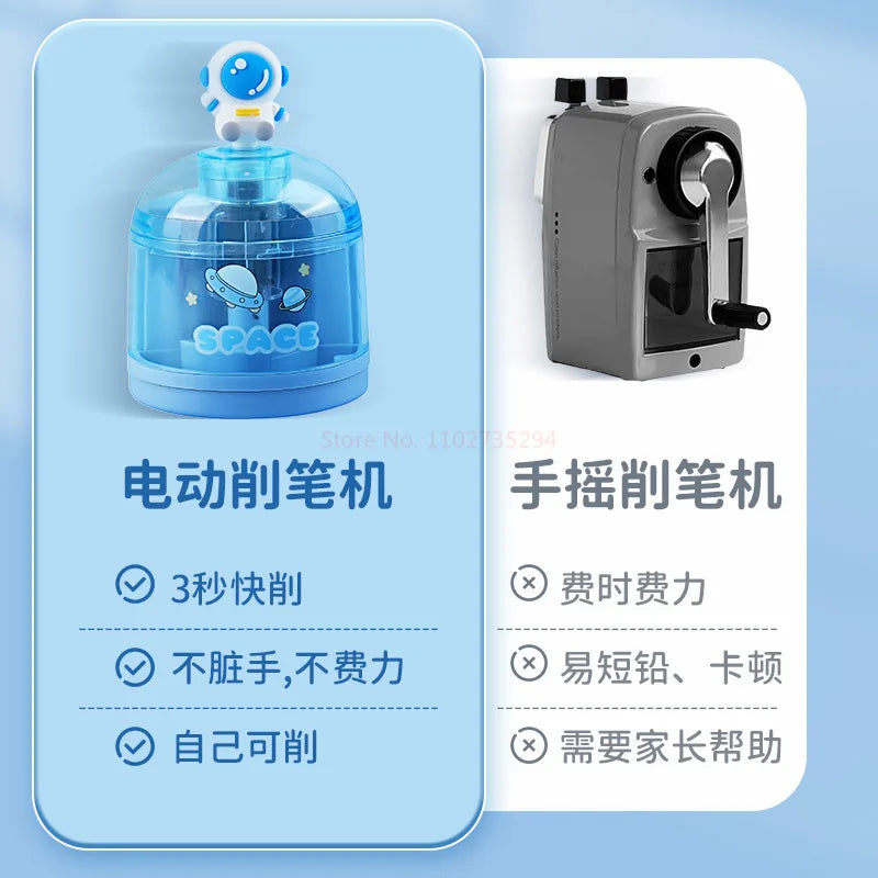 Cartoon Electric Pencil Sharpenerautomatic For Kids Student Stationery School Supplies Stationery Stationery Supplies School